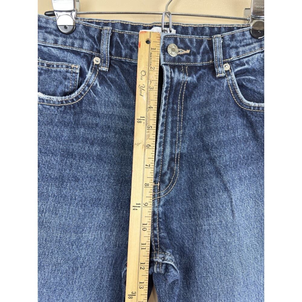 Zara Jeans Womens Blue Size 6 Denim Flare High Rise Raw Hem Medium Wash - Picture 9 of 14